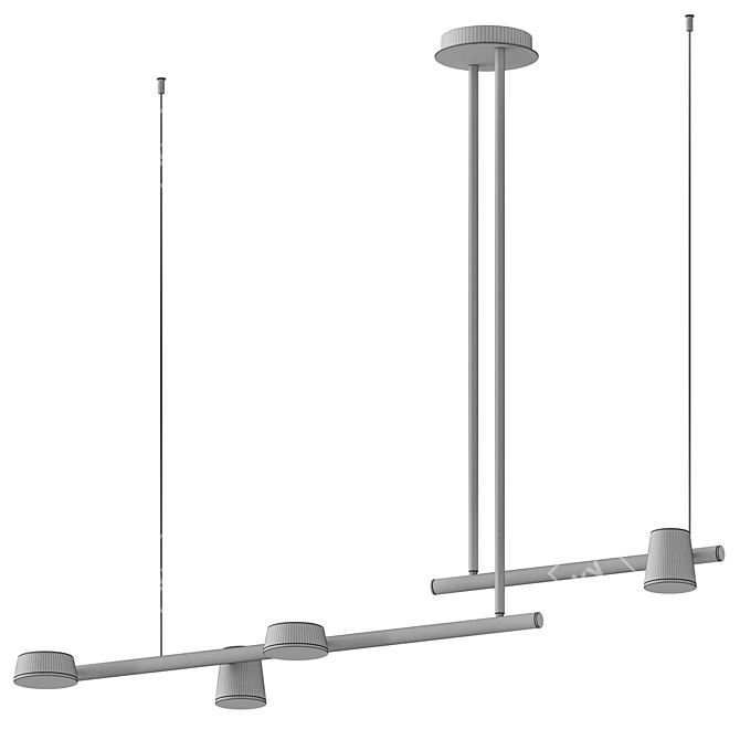 Elegant Modern Gold Pendant Light 3D model image 2
