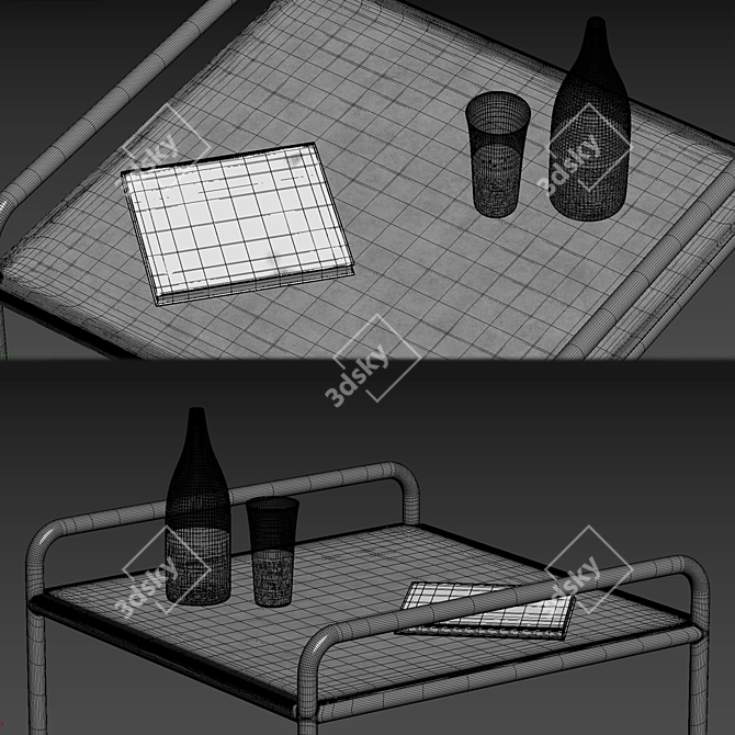 Onsen Side Table: Sleek Elegance 3D model image 3