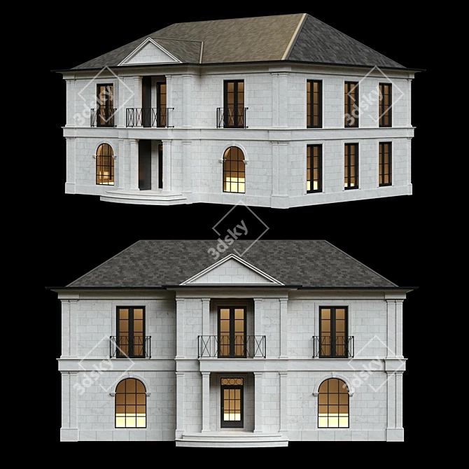 Classic Compact House Option 3D model image 1