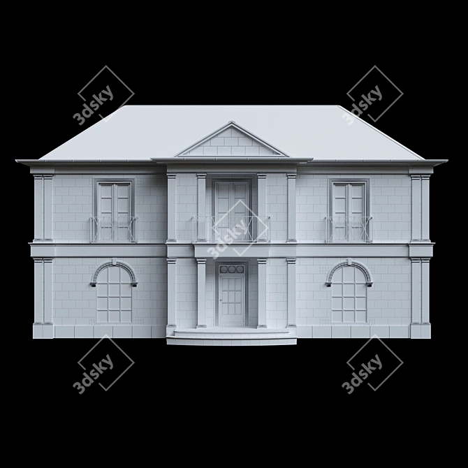 Classic Compact House Option 3D model image 2