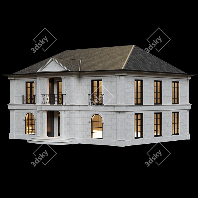 Classic Compact House Option 3D model image 3