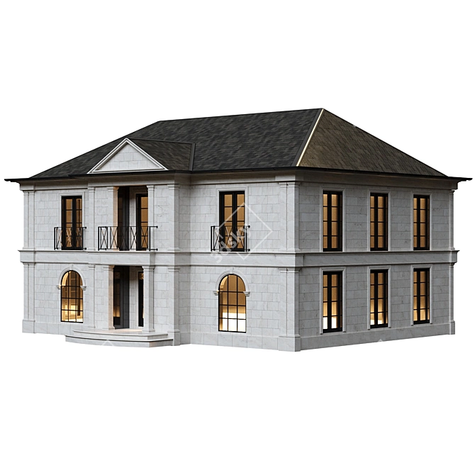 Classic Compact House Option 3D model image 11