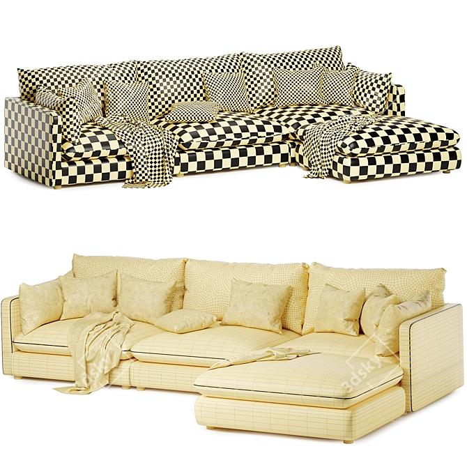 Light Set Reversible Sectional Sofa 3D model image 3