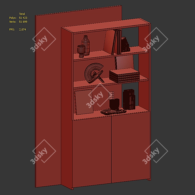 Cosmorelax Estante Shelf: Decorative Style 3D model image 9