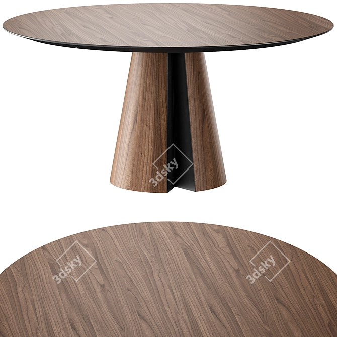 Modern Tottenham Round Dining Table 3D model image 2