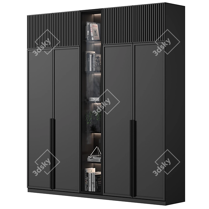Modular Wardrobe & Shelf Set 3D model image 2