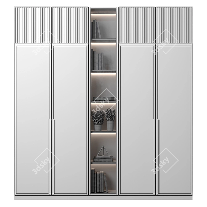 Modular Wardrobe & Shelf Set 3D model image 3
