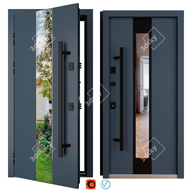 Queen (Abvehr) Metal Entrance Door 3D model image 1