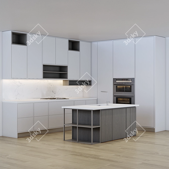 Title: LG Modern Kitchen Set 3D model image 1