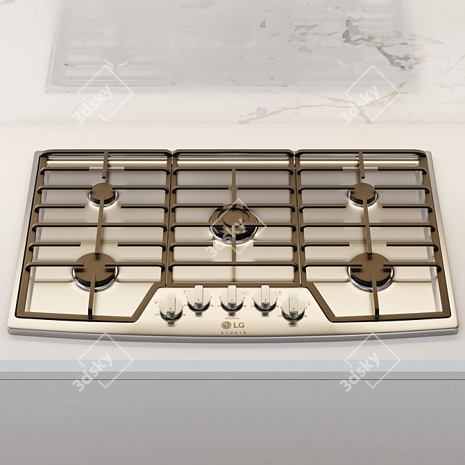 Title: LG Modern Kitchen Set 3D model image 4