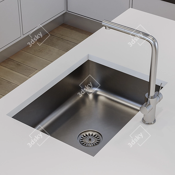 Title: LG Modern Kitchen Set 3D model image 5