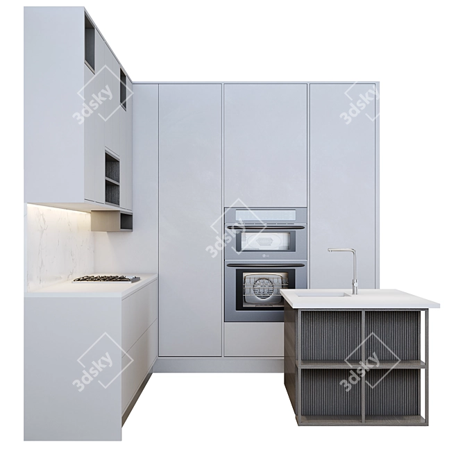 Title: LG Modern Kitchen Set 3D model image 9