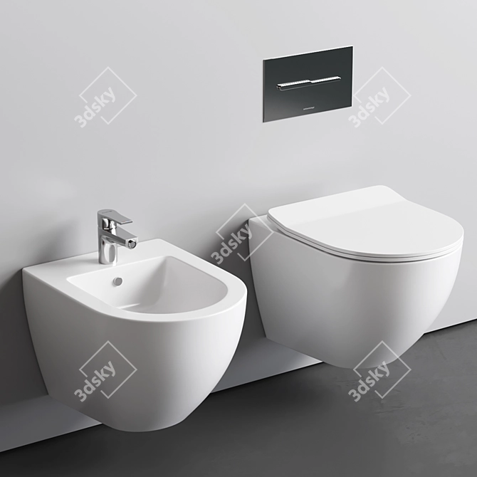 Ceramica Nova Metropol Suspended Bidet/Toilet 3D model image 1