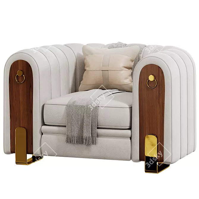 Exquisite Victorian Sofa Set 3D 3D model image 4