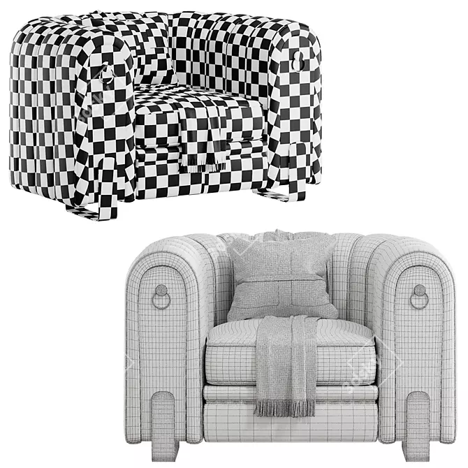 Exquisite Victorian Sofa Set 3D 3D model image 6