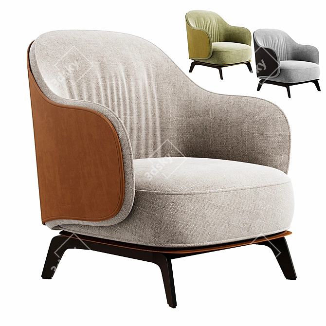 Minimalist Poliform Kaori Armchair 3D model image 1
