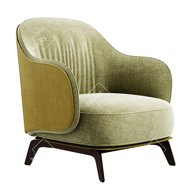 Minimalist Poliform Kaori Armchair 3D model image 3