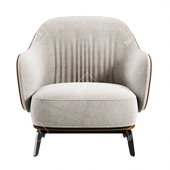 Minimalist Poliform Kaori Armchair 3D model image 4