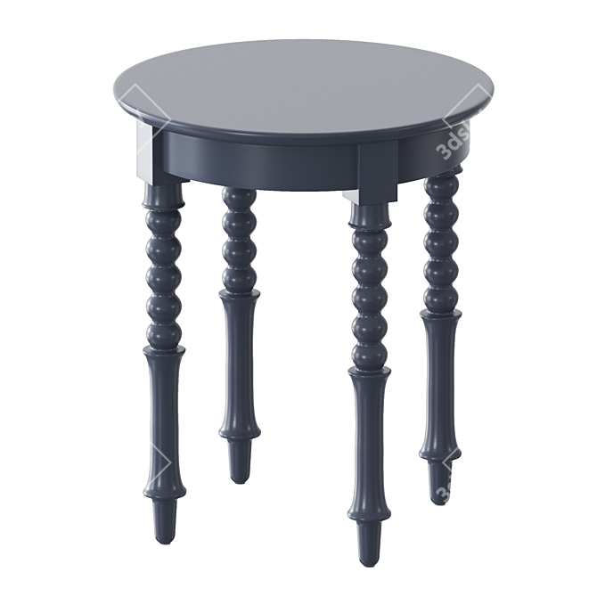 Handcrafted Bobbin Side Table 3D model image 4