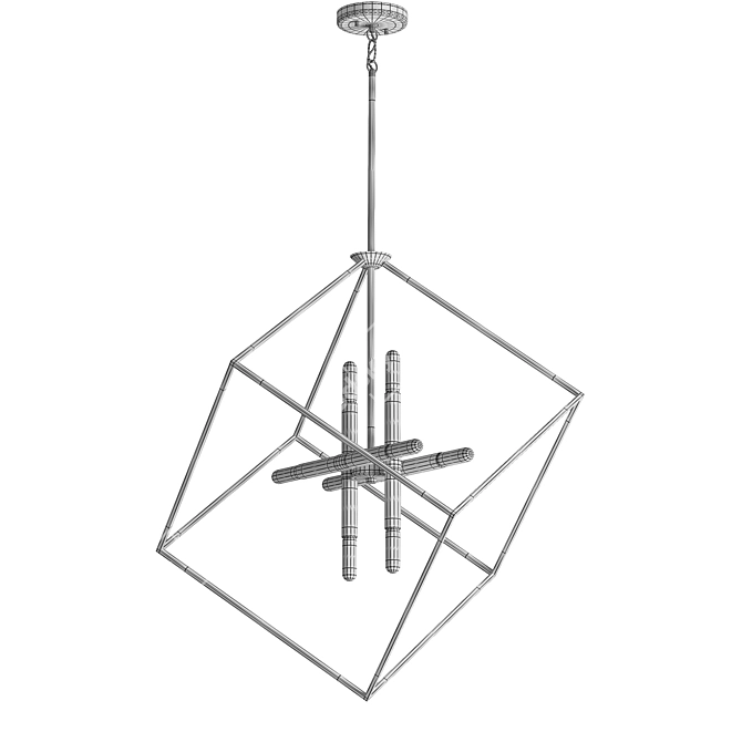 Modern Black Pendant Light Fixture 3D model image 2