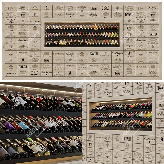 Elegant Wine Cellar Display Stand 3D model image 1