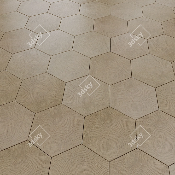 Equipe Hexawood Ceramic Floor Tiles 3D model image 2