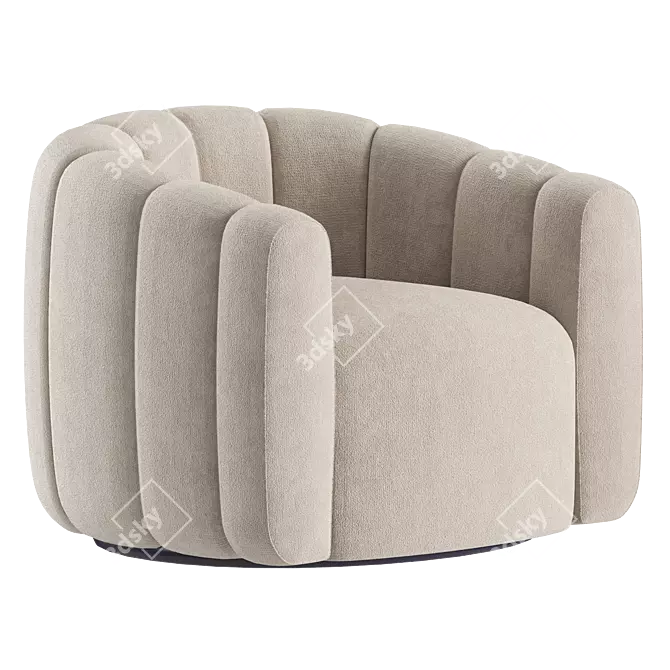 Luxury Swivel Chair Evans Velvet 3D model image 2