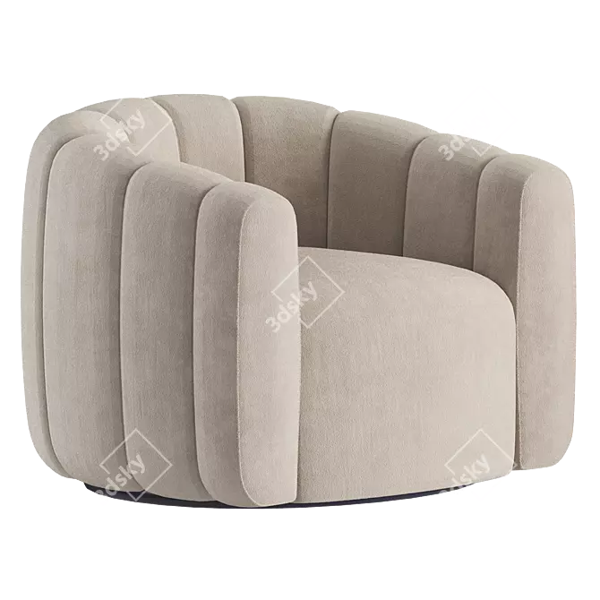 Luxury Swivel Chair Evans Velvet 3D model image 3