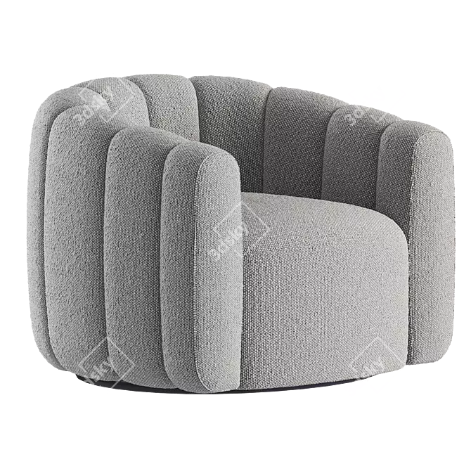 Luxury Swivel Chair Evans Velvet 3D model image 4
