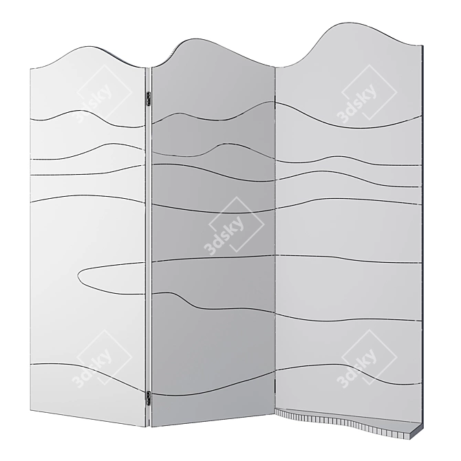 Luxury Room Divider Panel 3D model image 2