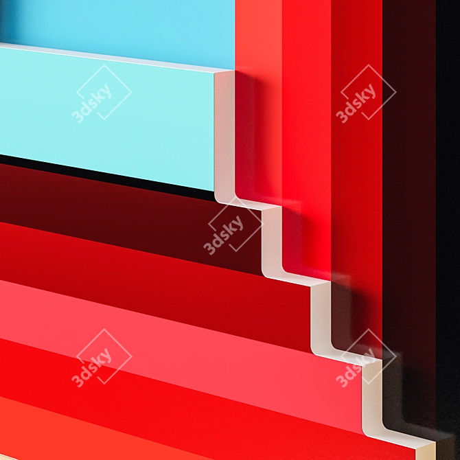 Mod Square Wall Art Set 3D model image 5