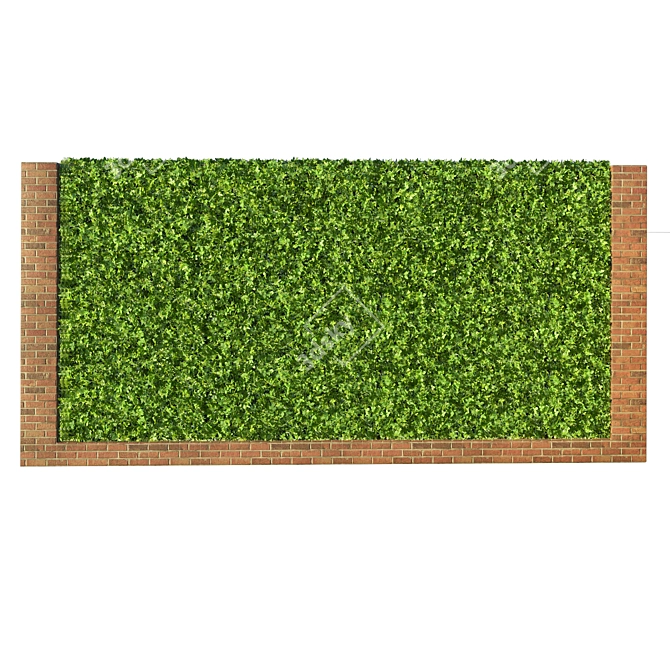 3D Green Wall with Hedge 3D model image 4