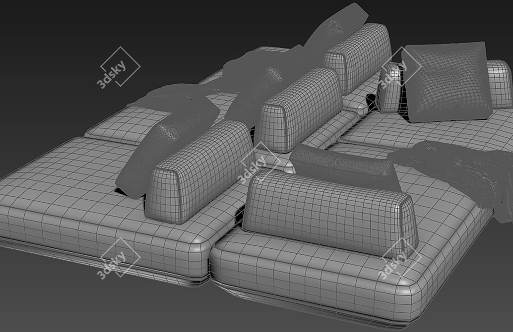 Boca Tommy Modern Corner Sofa 3D model image 9