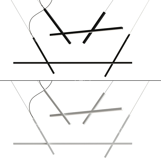 Sleek ACROSS Pendant Light 3D model image 1