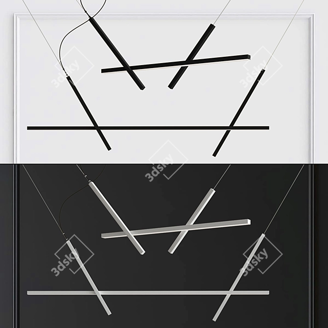 Sleek ACROSS Pendant Light 3D model image 2