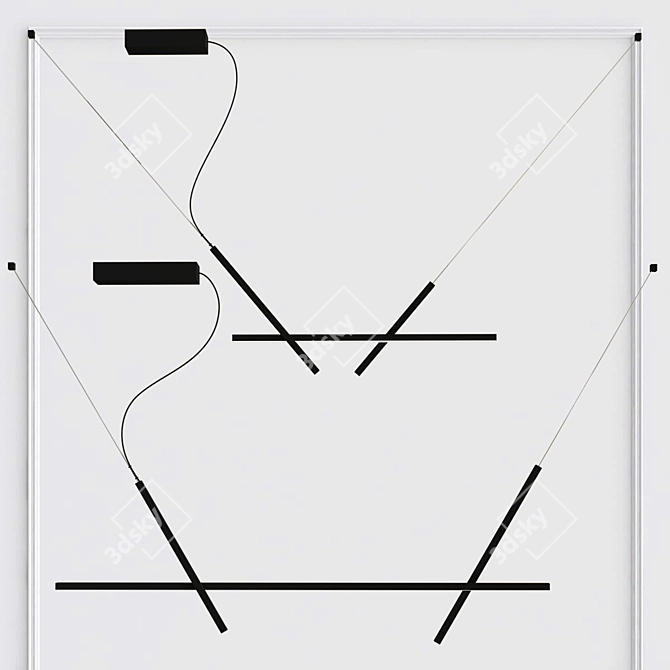 Sleek ACROSS Pendant Light 3D model image 4