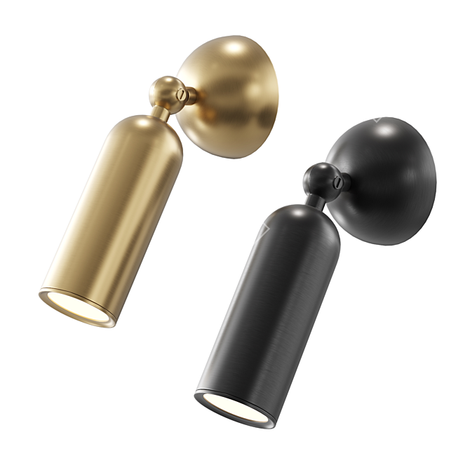 LEFFE B WALL Cylinder LED Brass Lamp 3D model image 1