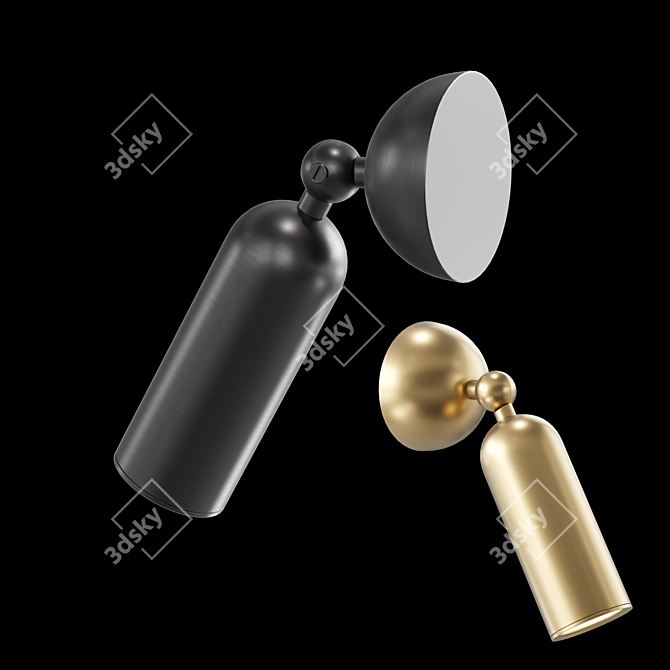 LEFFE B WALL Cylinder LED Brass Lamp 3D model image 2
