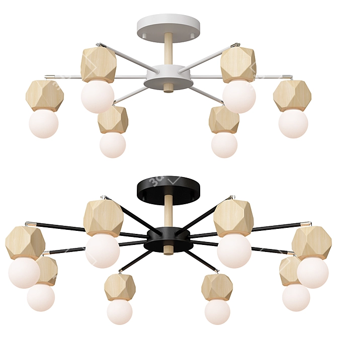 Modern Designer Chandelier JX Visualization 3D model image 1