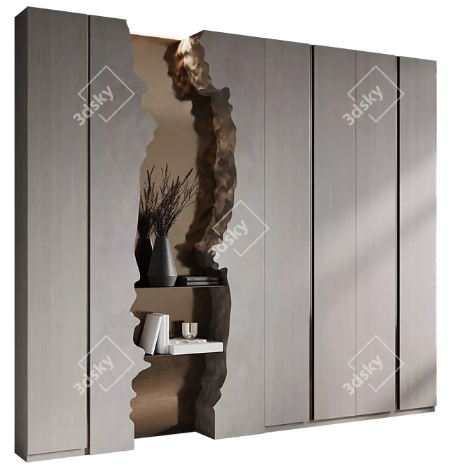River Wardrobe with Metal Shelves 3D model image 7
