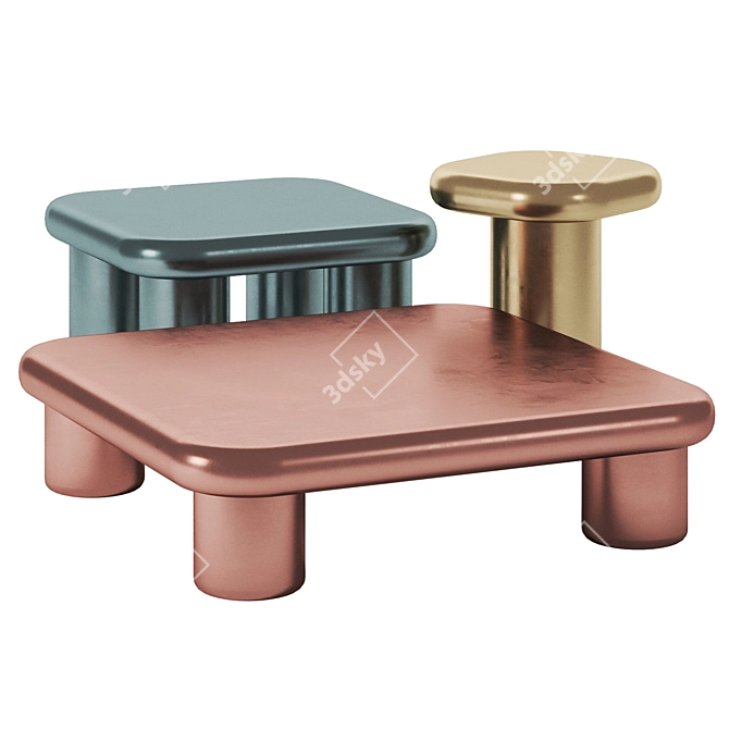 Mogg Bilbao Metal Tables Set 3D model image 1