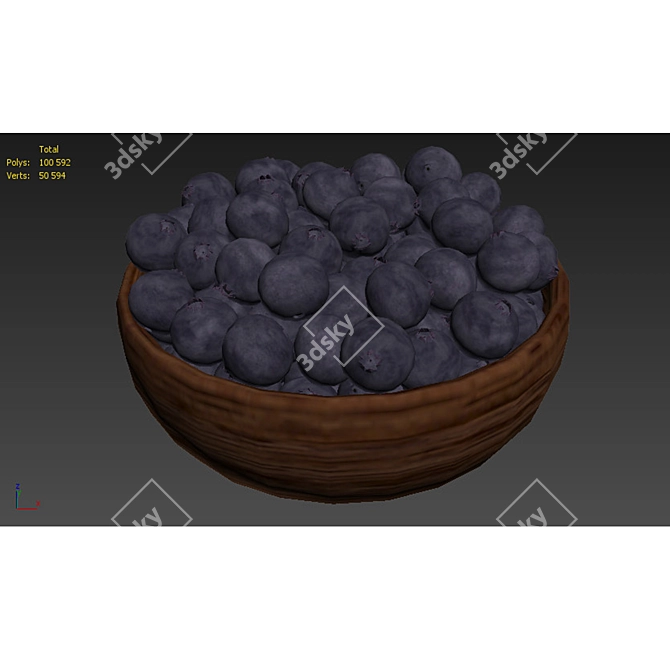 Blueberry Wood Bowl 11cm Diameter 3D model image 6