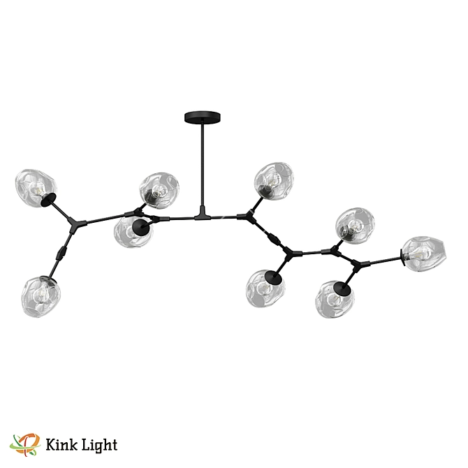 Nissa Black Gold Hanging Chandelier 3D model image 1