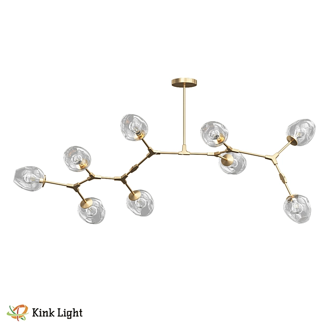 Nissa Black Gold Hanging Chandelier 3D model image 2