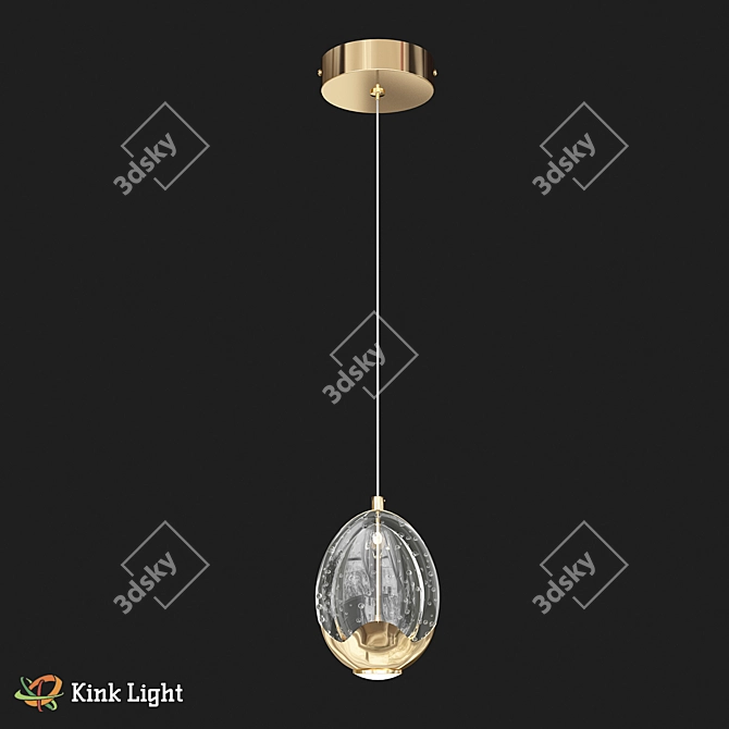 Gold Bertie Pendant Light Fixture 3D model image 1
