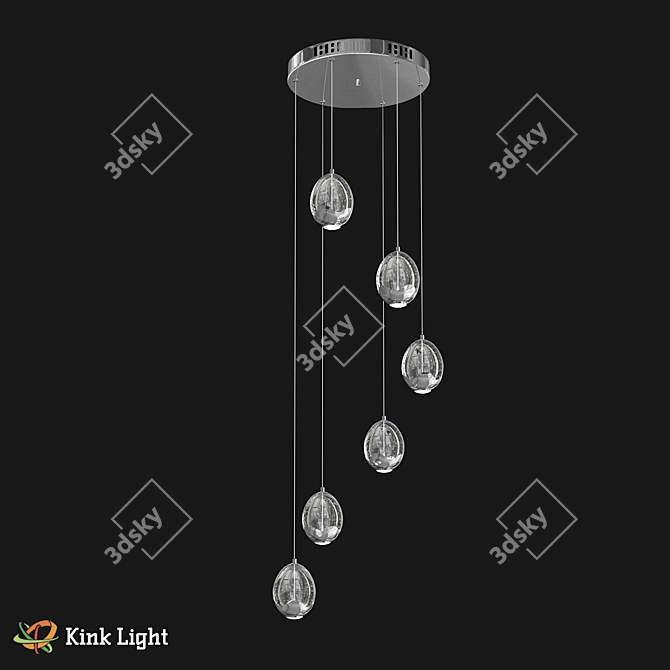 Berti LED Pendant Light Chrome/Gold 3D model image 1