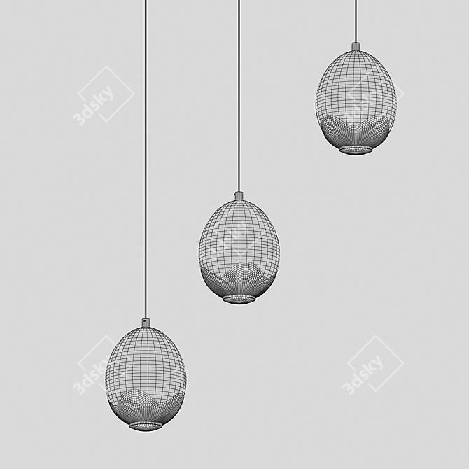 Berti LED Pendant Light Chrome/Gold 3D model image 3