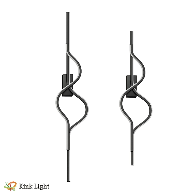 Velle Black LED Wall Lamp 3D model image 1