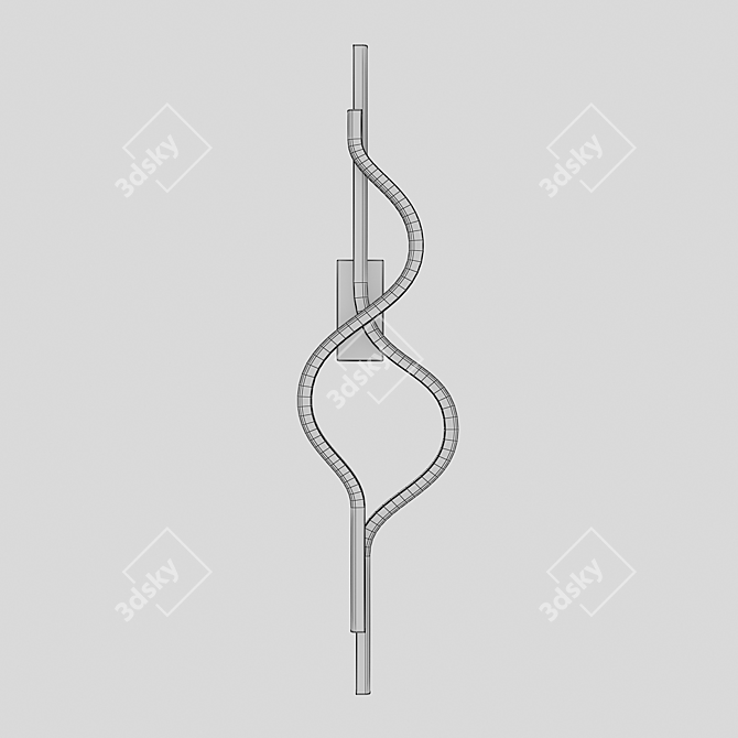 Velle Black LED Wall Lamp 3D model image 2