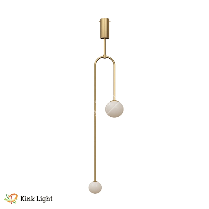 Golden Loft Hanging Chandelier 3D model image 1